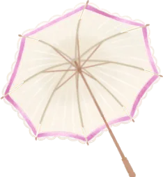 気品のある白い日傘の画像
