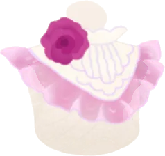 薔薇とフリルがついた襟の画像