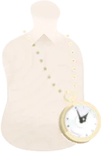 止まった時計のベンダントの画像
