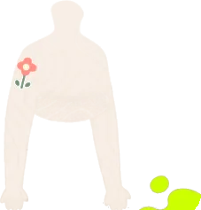 お花のタトゥーペイントの画像