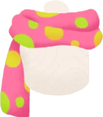 ピンク水玉マフラーの画像
