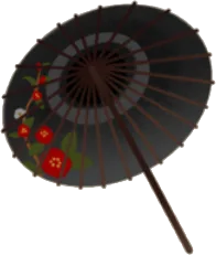 椿の番傘・黒の画像