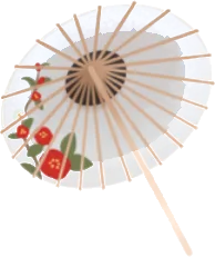 椿の番傘・白の画像