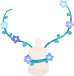 体にからみつく花の画像