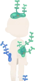 絵の具から植物の画像