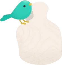 肩に乗った小鳥の画像