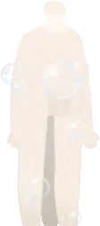 身体に付いた洗濯泡の画像