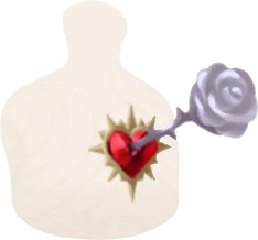 ハートを射抜く薔薇の杭の画像