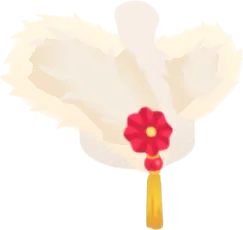 花飾りの付いたファーの画像