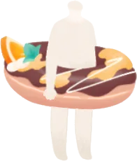 大きなチョコレートドーナツの画像