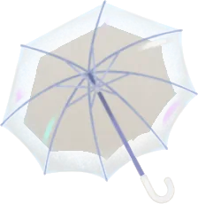雨の日のビニール傘の画像