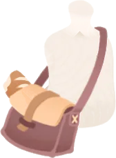 素朴なショルダーバッグの画像