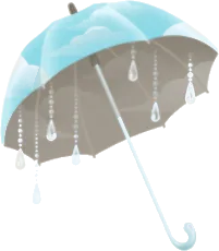 ちぐはぐ天気の傘の画像