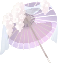 白桜の揺蕩う番傘の画像