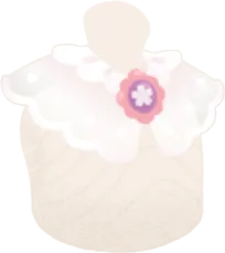 桜ブローチの付け襟の画像