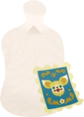 おしゃれな青い切手の画像