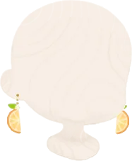 オレンジのイヤリングの画像