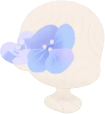空色に咲く紫陽花の装飾花の画像