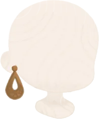木彫りのピアスの画像
