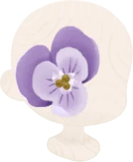 顔を覆う不思議な花の画像