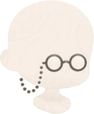 チェーン付きの小さい眼鏡の画像