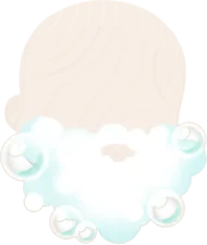 もこもこ泡のひげの画像