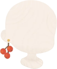 赤い実のピアスの画像