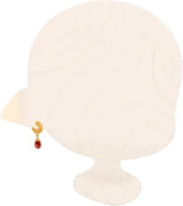 赤い宝石のとんがり耳の画像