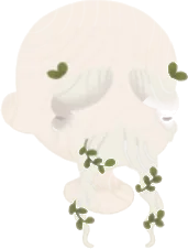 草絡まる立派な眉髭の画像