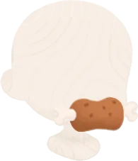 くわえ骨つき肉の画像