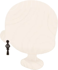 黒い飾り紐のピアスの画像