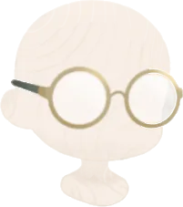 大きなレンズの丸めがねの画像