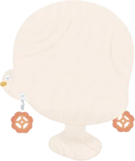 かぎ編みモチーフ付きピアスの画像