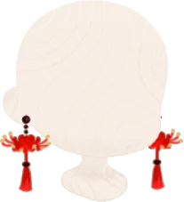 彼岸花の耳飾りの画像