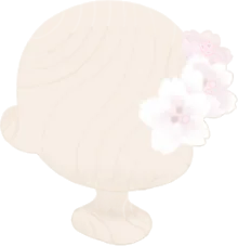 顔を覆う白桜の画像