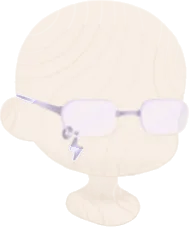 リムレスチャーム付きメガネの画像