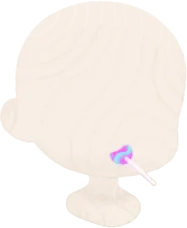 くわえた棒付きキャンディの画像