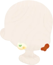 ほっぺに付いたソースの画像