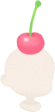 ちょこんと頭のせさくらんぼの画像