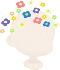 頭上のお花畑の画像