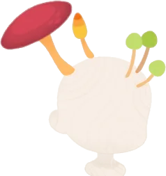 頭上のキノコ行列の画像