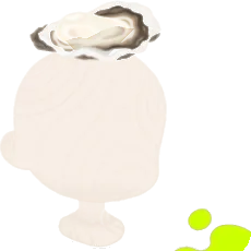 おいしそうな牡蠣のミニチュアの画像