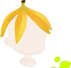 頭のせバナナの皮の画像