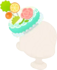 青緑の針山の帽子の画像