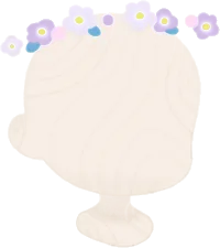 紫の花を編んだ冠の画像