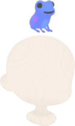 あたまで休むカエルの画像