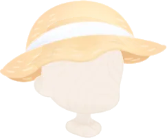 庭いじりの麦わら帽子の画像