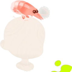 ホムに懐くサクラエビの画像
