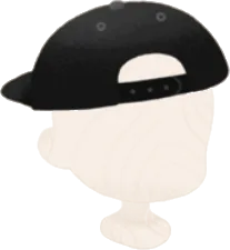 逆さ被り黒キャップの画像