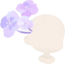 晴れ間に咲く紫陽花の装飾花の画像